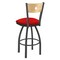 Holland Bar Stool Co 25" Swivel Counter Stool, Pewter Finish, Nat Back, Canter Red Seat 83025PWNatMplB011 - alternate 4